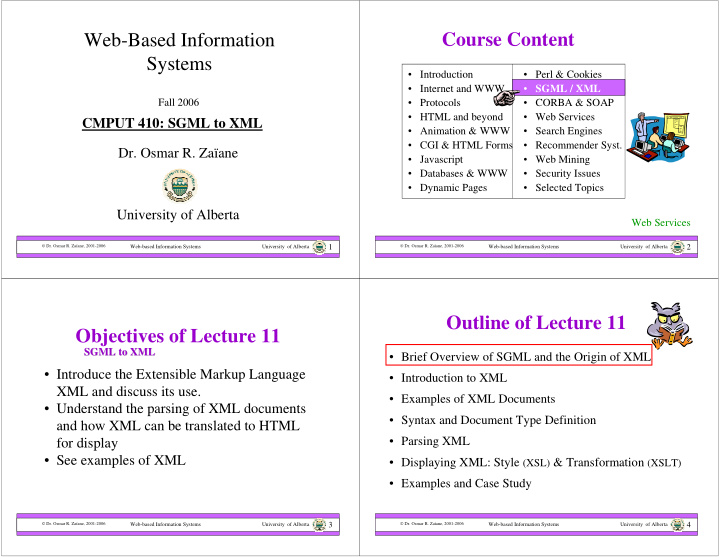 web based information course content systems