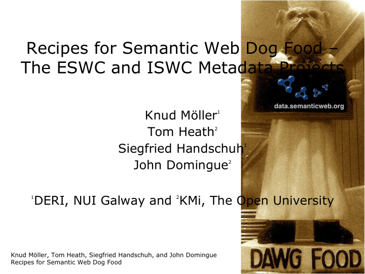 recipes for semantic web dog food the eswc and iswc