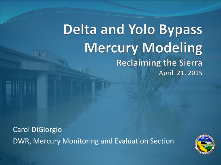 carol digiorgio dwr mercury monitoring and evaluation