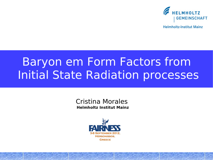baryon em form factors from initial state radiation