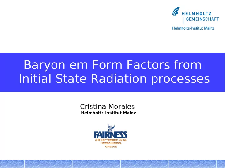baryon em form factors from initial state radiation