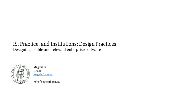is practice and institutions design practices