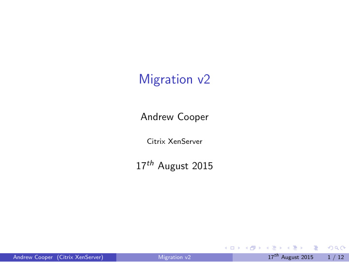 migration v2
