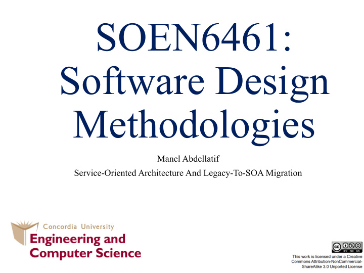 soen6461 software design methodologies