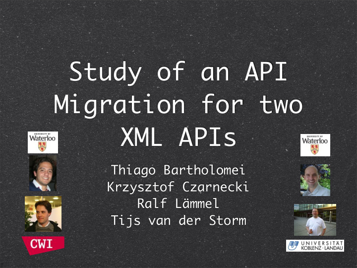 study of an api migration for two xml apis