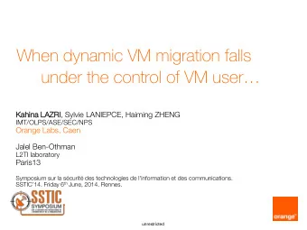 Outline  Problem Definition  Dynamic Resource Management Vulnerability  VMware Distributed