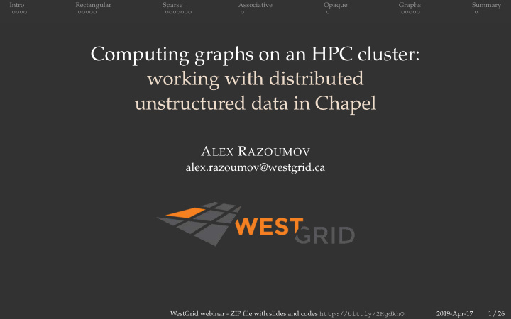 computing graphs on an hpc cluster working with