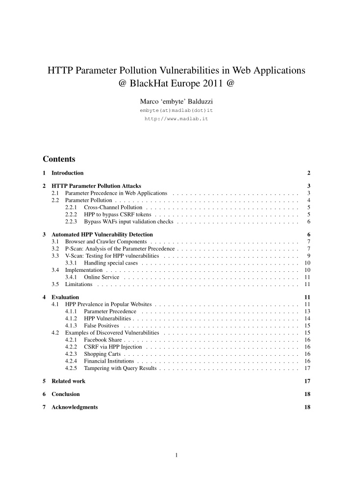 http parameter pollution vulnerabilities in web