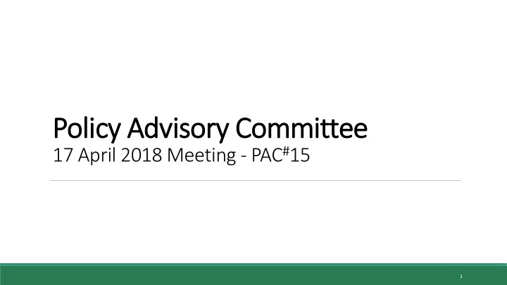 policy advisory committee