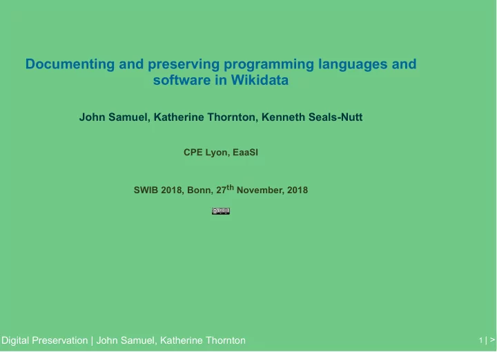 documenting and preserving programming languages and