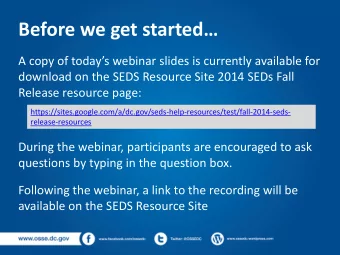 Before we get started  A copy of todays webinar slides is currently available for  download