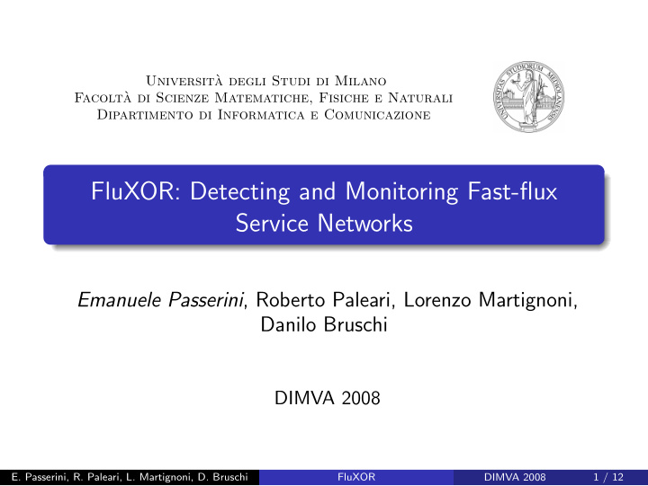fluxor detecting and monitoring fast flux service networks