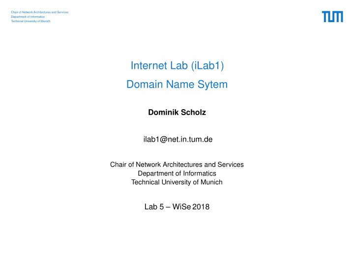 internet lab ilab1 domain name sytem