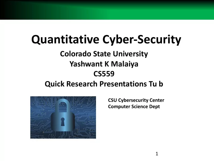 quantitative cyber security