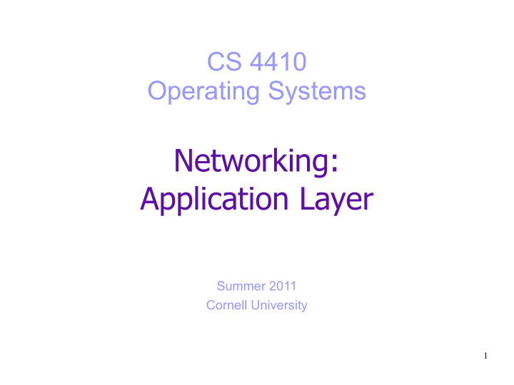 networking application layer