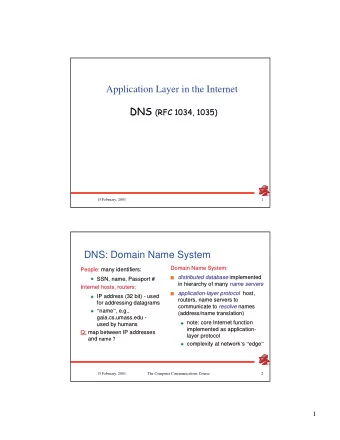 Application Layer in the Internet