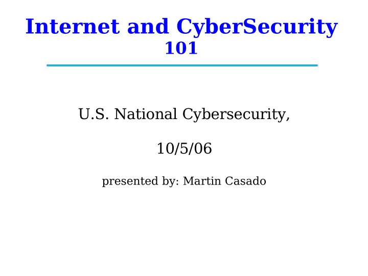 internet and cybersecurity