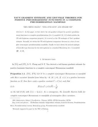 YAUS GRADIENT ESTIMATE AND LIOUVILLE THEOREM FOR  POSITIVE PSEUDOHARMONIC FUNCTIONS IN A