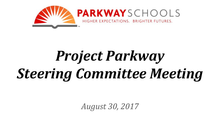 project parkway steering committee meeting