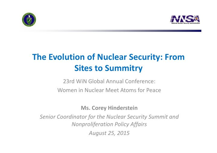 the evolution of nuclear security from sites to summitry