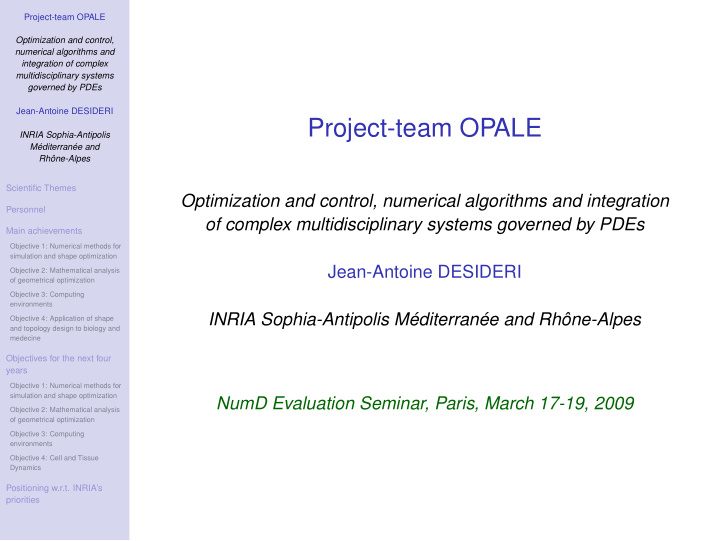 project team opale