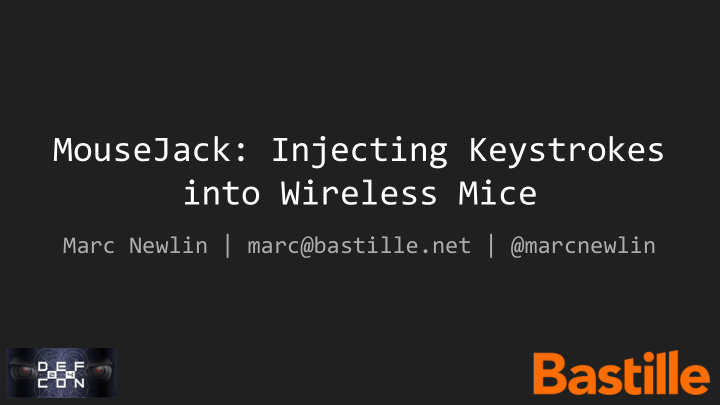 mousejack injecting keystrokes into wireless mice