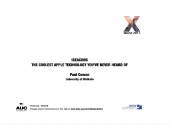 twitter backchannel  #iBeaconsXW15  http://slides.com/plite/ibeacons-7/  iOS app store apps  Paul