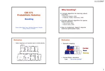 CSE 571  A simple algorithm for learning robust  Probabilistic Robotics  classifiers  Freund