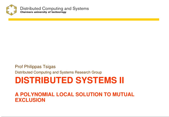 distributed systems ii