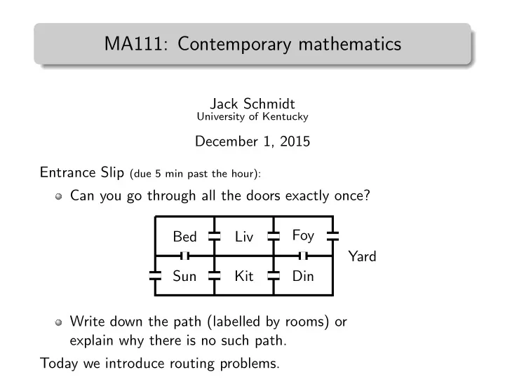 ma111 contemporary mathematics
