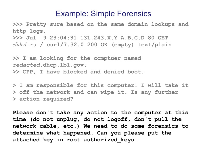 example simple forensics