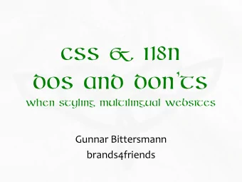 CSS &amp; i18n dos and donts  when styling multilingual websites  Gunnar Bittersmann