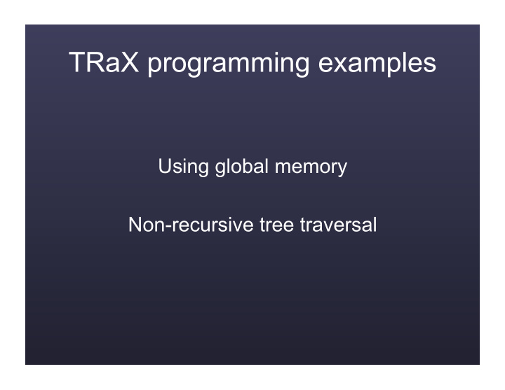 trax programming examples