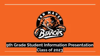 9th Grade Student Information Presentation  Class of 2023    Introductions    Pre-Evaluation