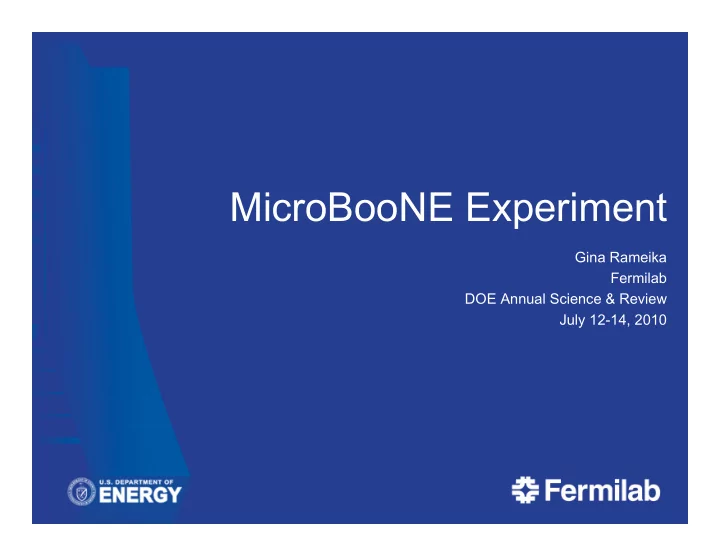 microboone experiment