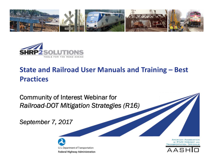 state and railroad user manuals and training best
