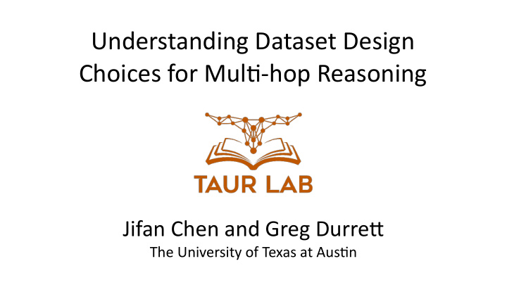 understanding dataset design choices for mul5 hop