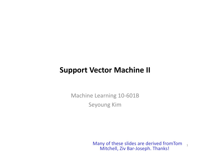 support vector machine ii