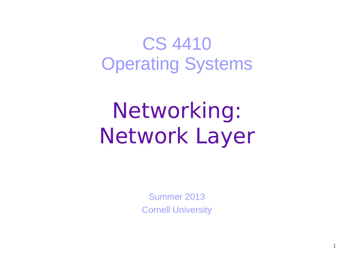 networking network layer