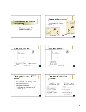 1  What are the problems?  Direction and Principles  Message may be lost  Programming