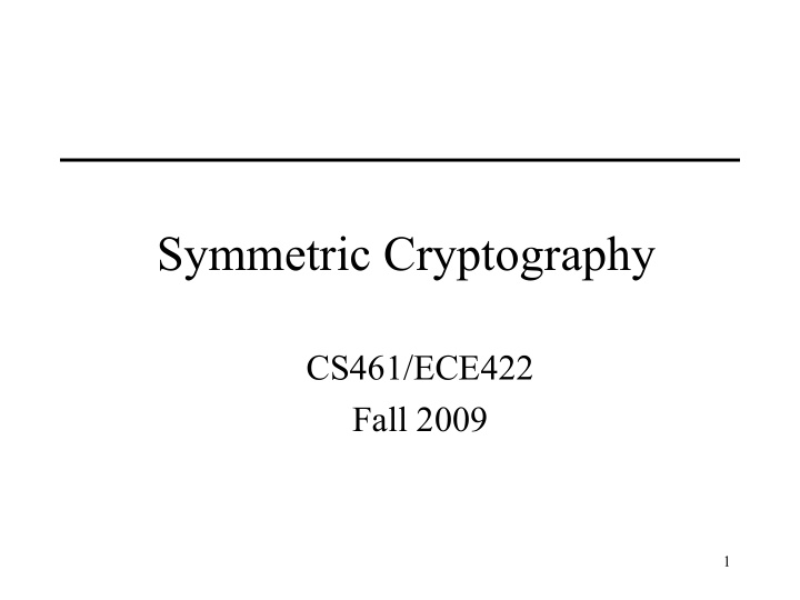 symmetric cryptography