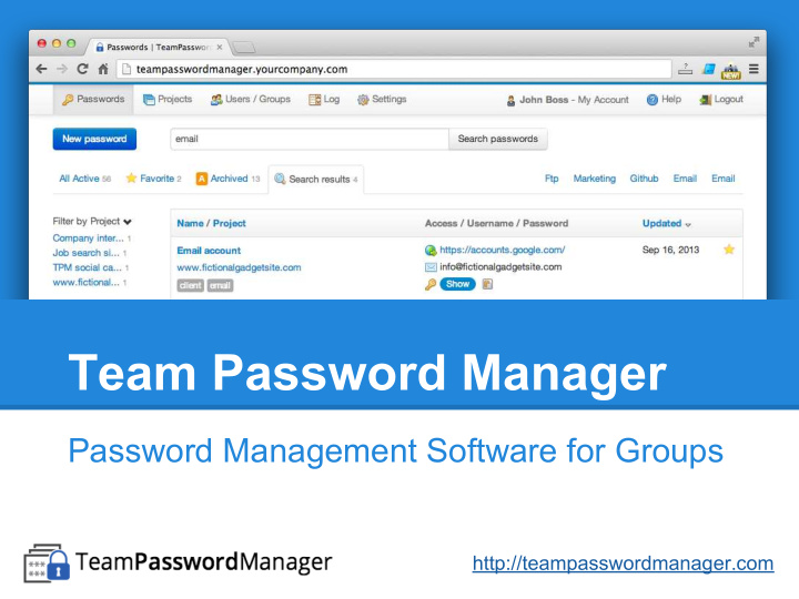 team password manager