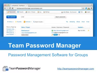 Team Password Manager  Password Management Software for Groups  http://teampasswordmanager.com