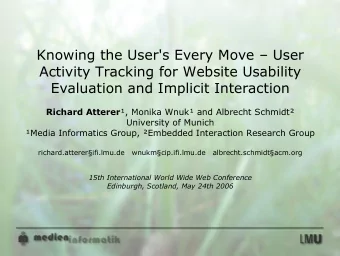 Knowing the User's Every Move  User  Activity Tracking for Website Usability  Evaluation and