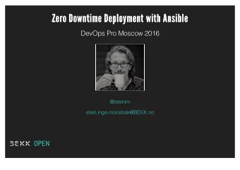 Zero Downtime Deployment with Ansible  Zero Downtime Deployment with Ansible  DevOps Pro Moscow