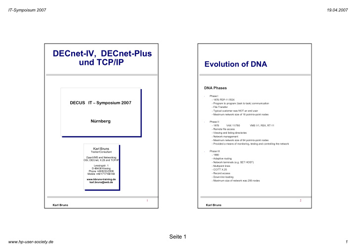 decnet iv decnet plus und tcp ip