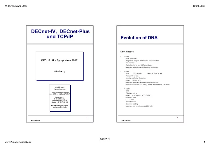decnet iv decnet plus und tcp ip