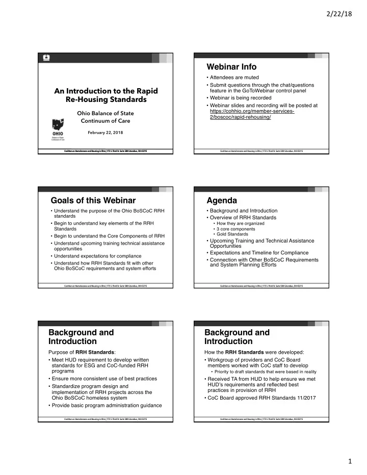goals of this webinar agenda