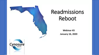 Read  admissi  ssions  s  Reboo  oot  Webinar #3  January 16, 2020  A new focus on an old issue