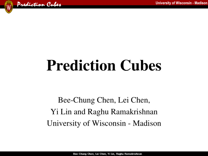 prediction cubes